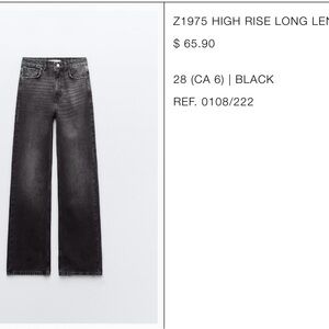 Zara Black Washed Jeans